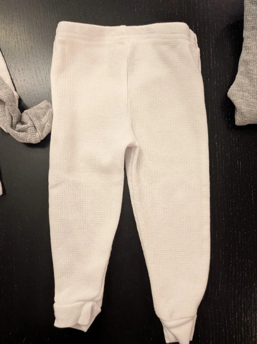 Neutral Gray & White Waffle Knit Two-Piece Set
